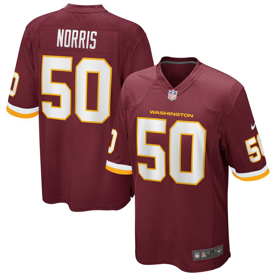 Men Washington Redskins #50 Jared Norris Nike Burgundy Game Player NFL Jersey